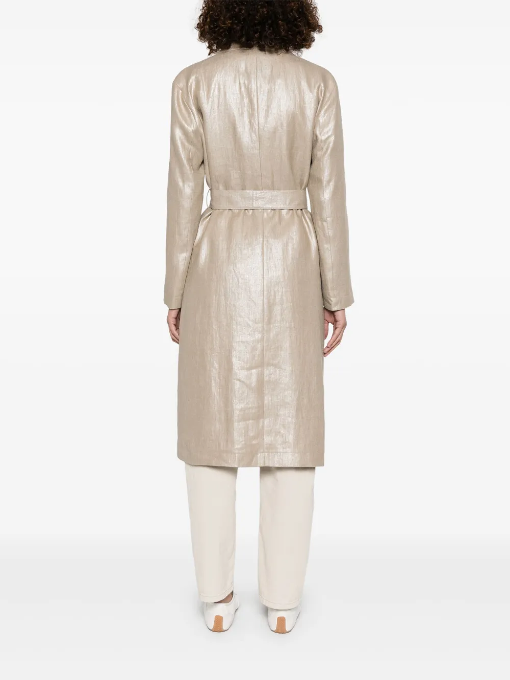 Herno Trenchcoat met lamé-effect Goud
