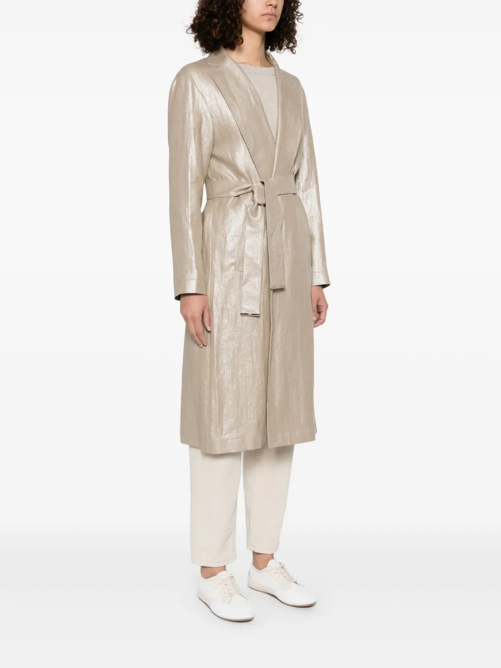 Herno Trenchcoat met lamé-effect Goud