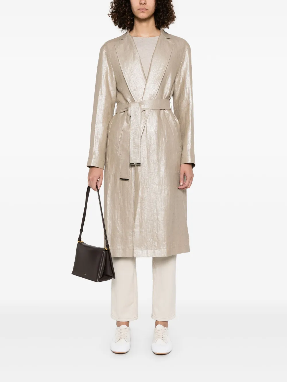 Herno lamé-effect trench coat - Goud