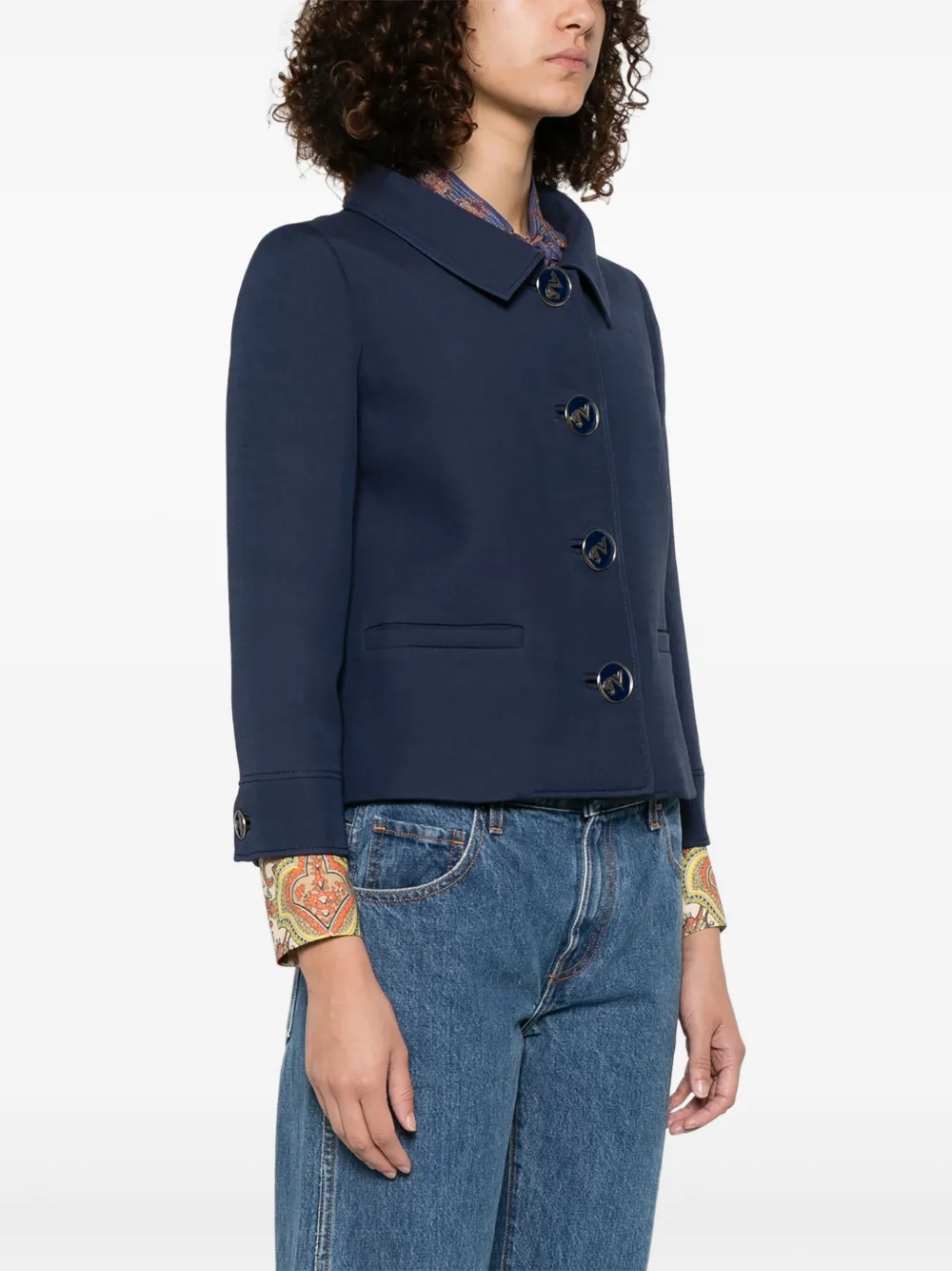 Valentino Garavani Cropped jack Blauw