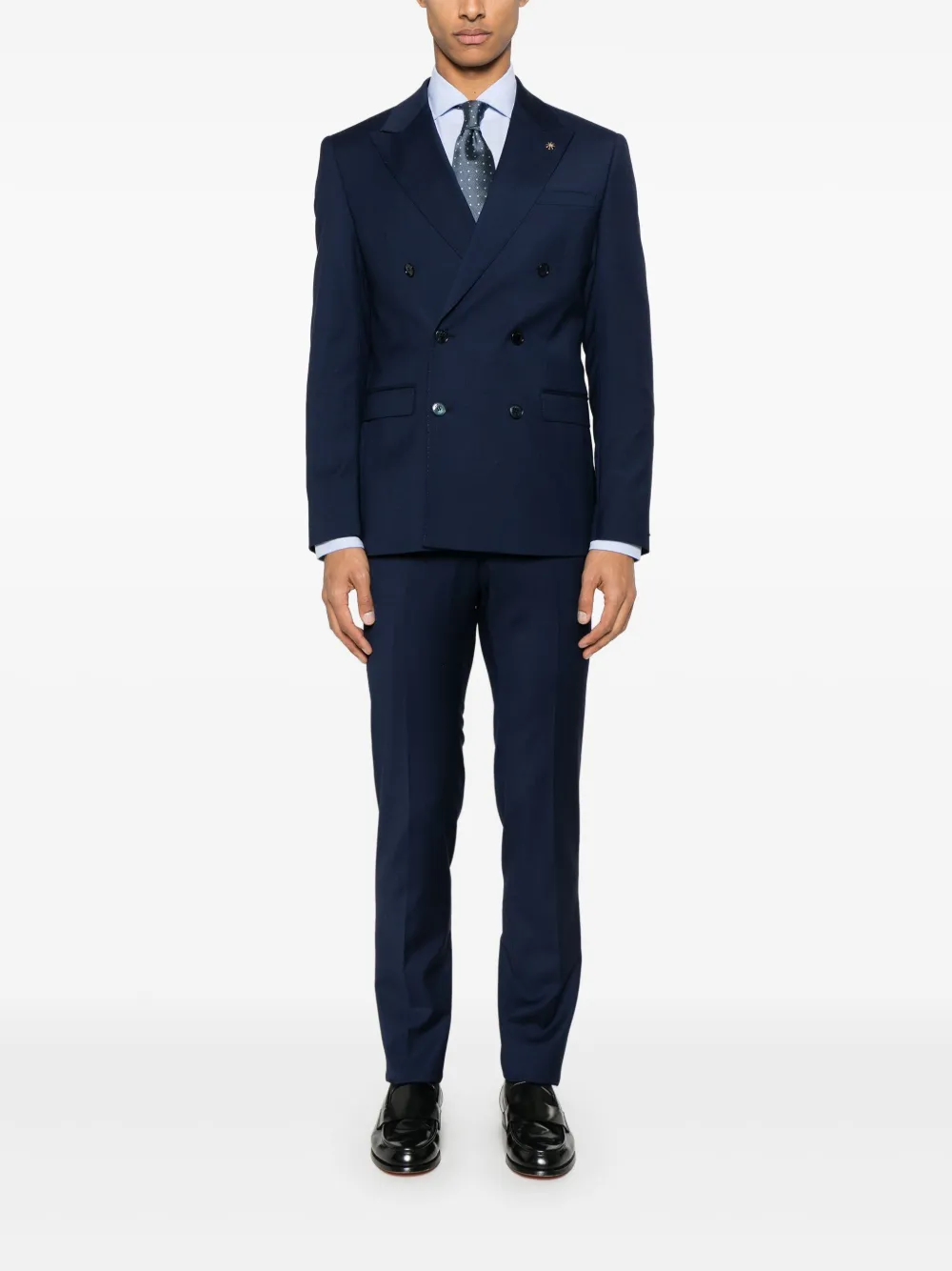 Manuel Ritz double-breasted suit - Blauw