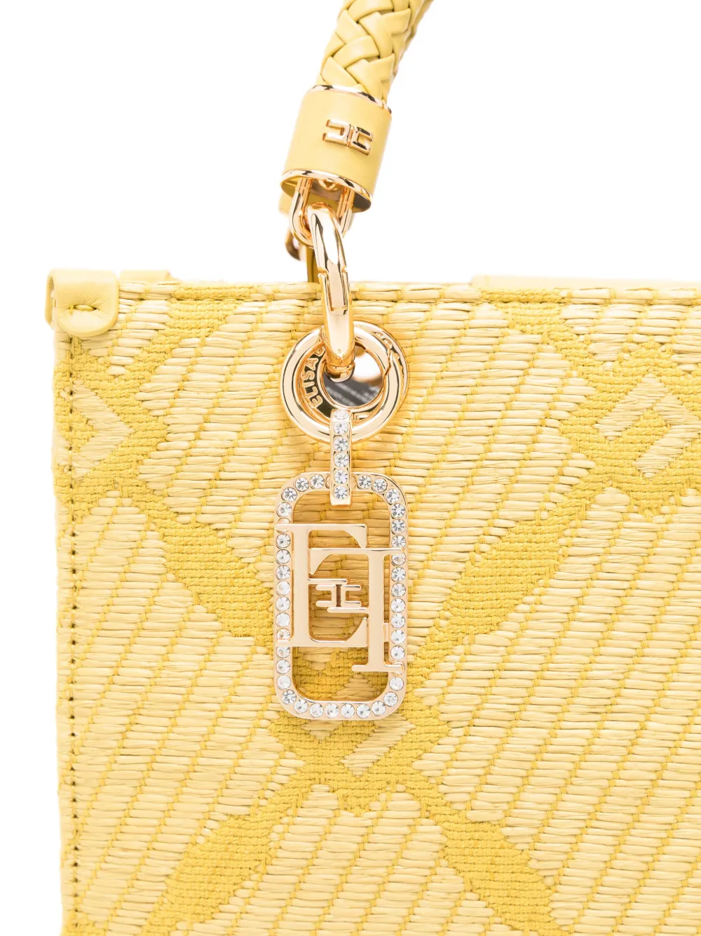 Elisabetta Franchi Shopper met jacquard Geel