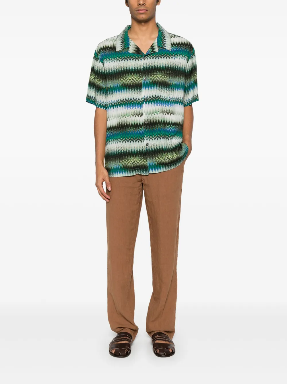 Missoni zigzag pocket shirt - Groen