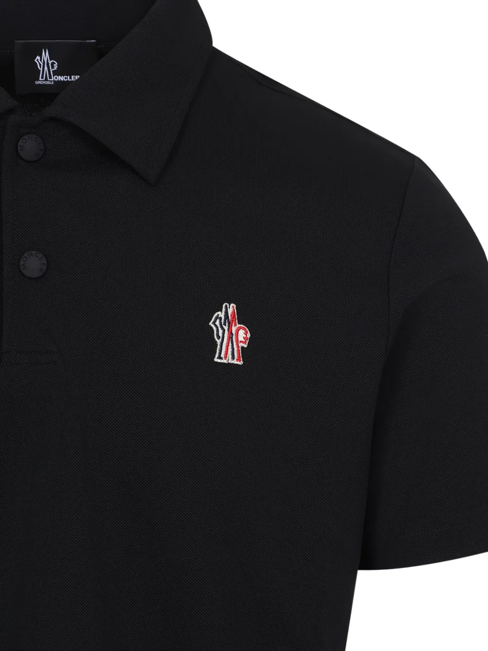 Moncler Grenoble Poloshirt met logopatch Zwart