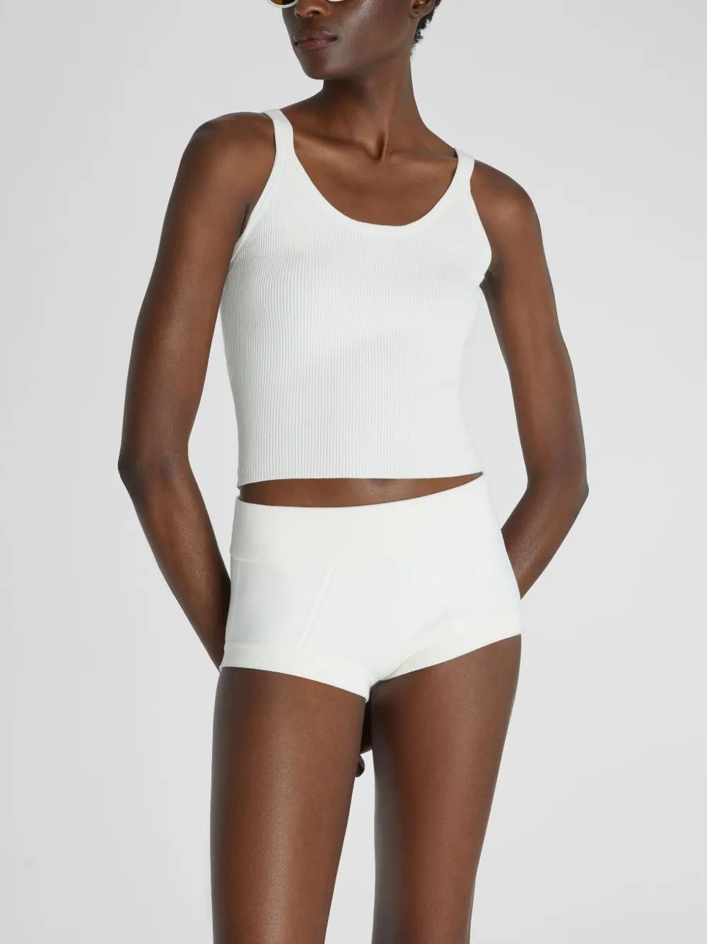 Ermanno Scervino Geribbelde tanktop Wit