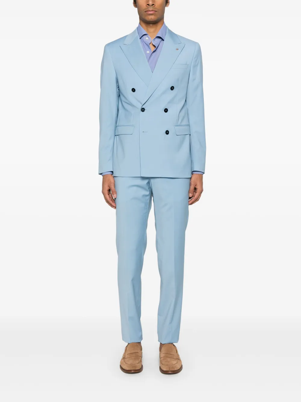 Manuel Ritz peak-lapel suit - Blauw