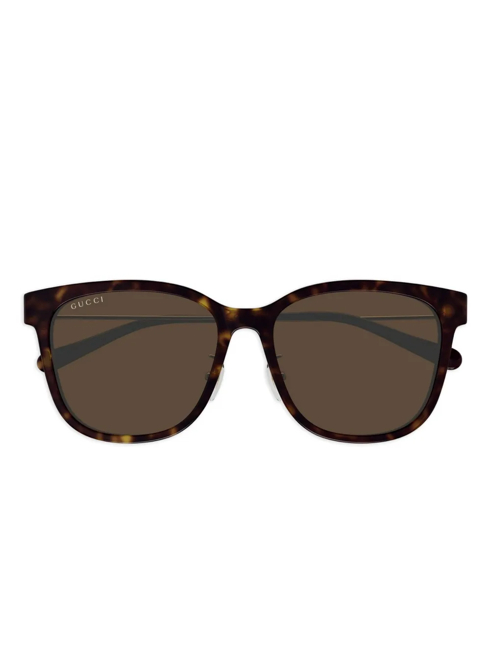 Gucci Eyewear Occhiali da sole con effetto tartarugato - Marrone