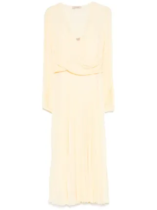 TWINSET Pliss Maxi Dress | Yellow | FARFETCH BN