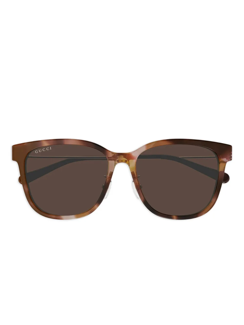 Gucci Eckige Sonnenbrille in Schildpattoptik - Braun