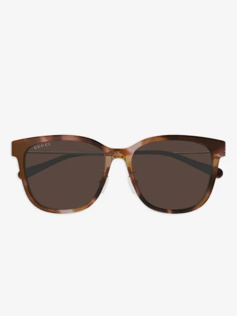 Gucci tortoiseshell-pattern square-frame sunglasses