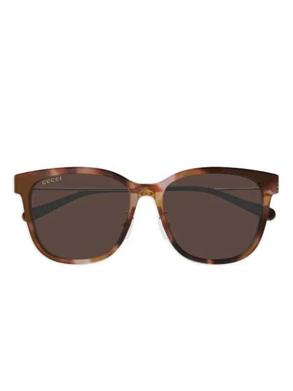 Gucci Tortoiseshell-pattern Square-frame Sunglasses in Brown