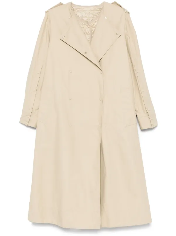 【関税＆送料込み】Moncler Gourdon Mix Trench Coat Moncler Gourdon Trench Coat | Neutrals | FARFETCH