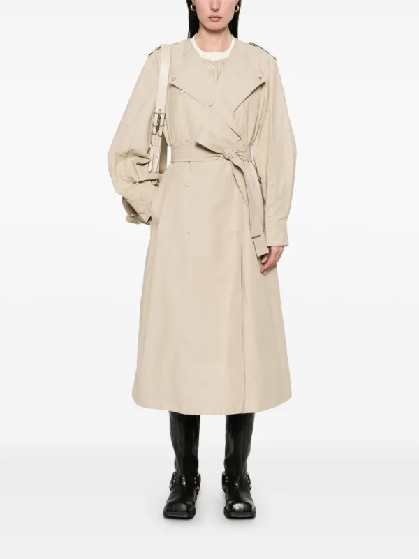 【関税＆送料込み】Moncler Gourdon Mix Trench Coat Moncler Gourdon Trench Coat | Neutrals | FARFETCH