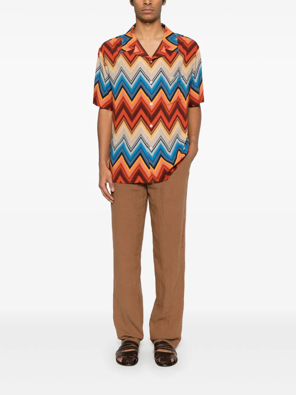 Missoni zigzag pocket shirt - Oranje