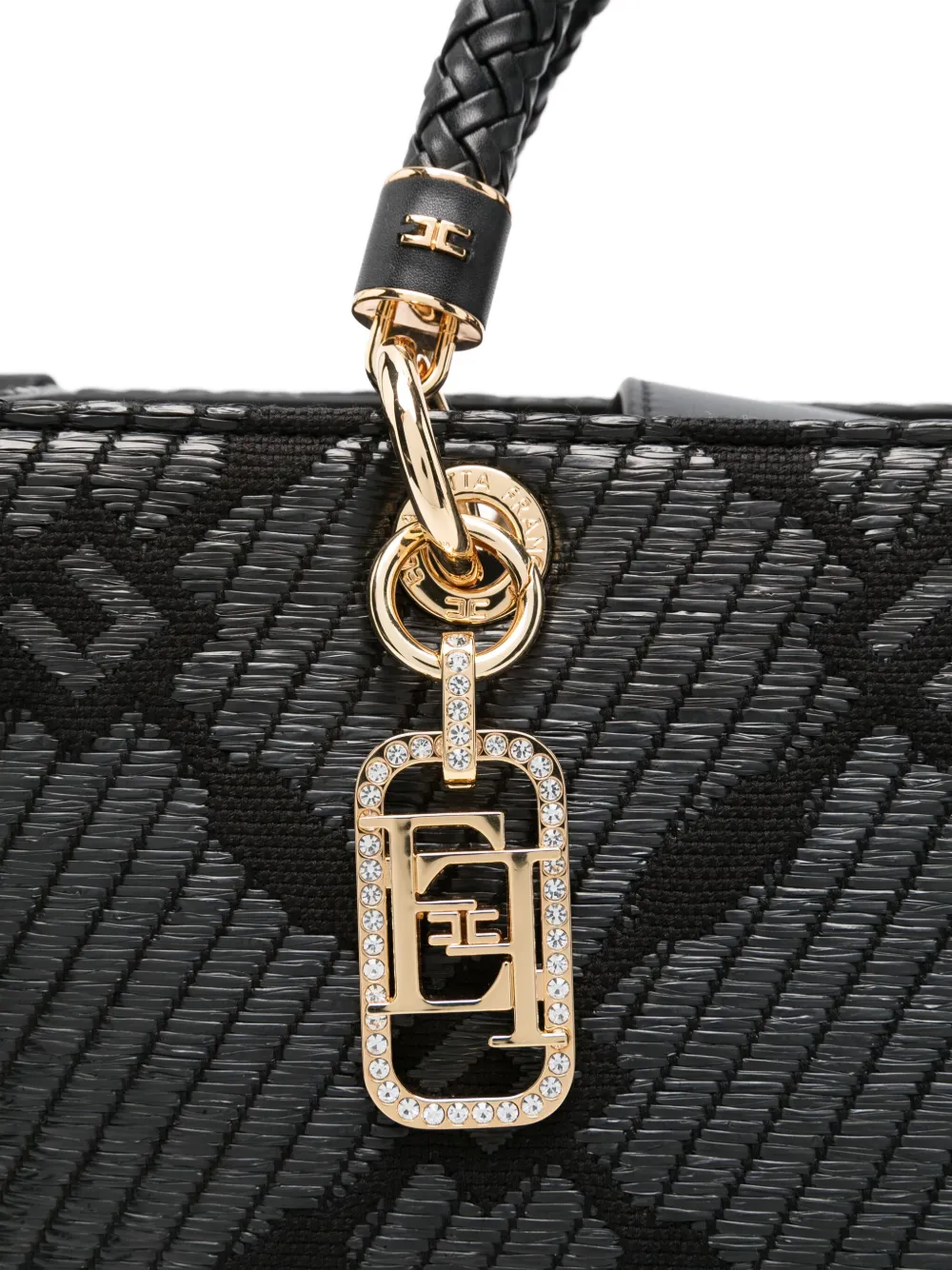 ELISABETTA FRANCHI PATTERNED-JACQUARD TOTE BAG