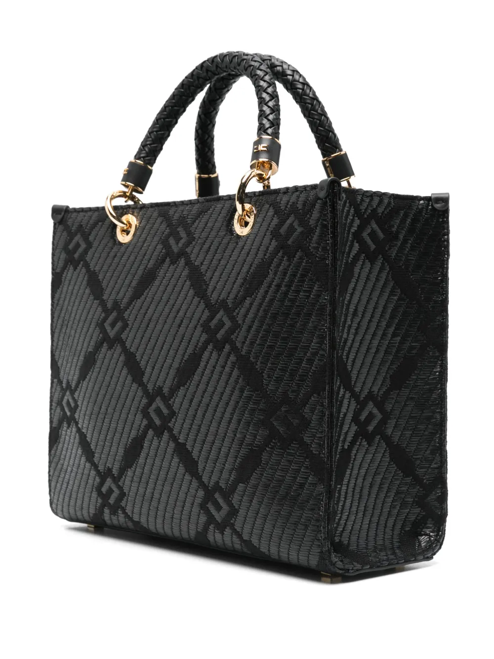 ELISABETTA FRANCHI PATTERNED-JACQUARD TOTE BAG