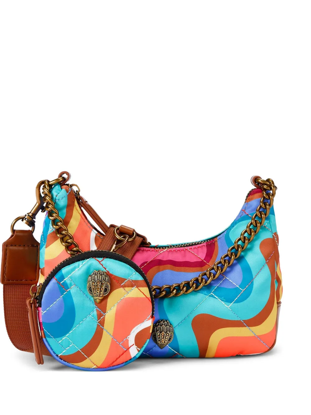 Kurt Geiger London ウェーブプリント ショルダーバッグ - ブルー Kurt Geiger London ウェーブプリント ショルダーバッグ - ブルー