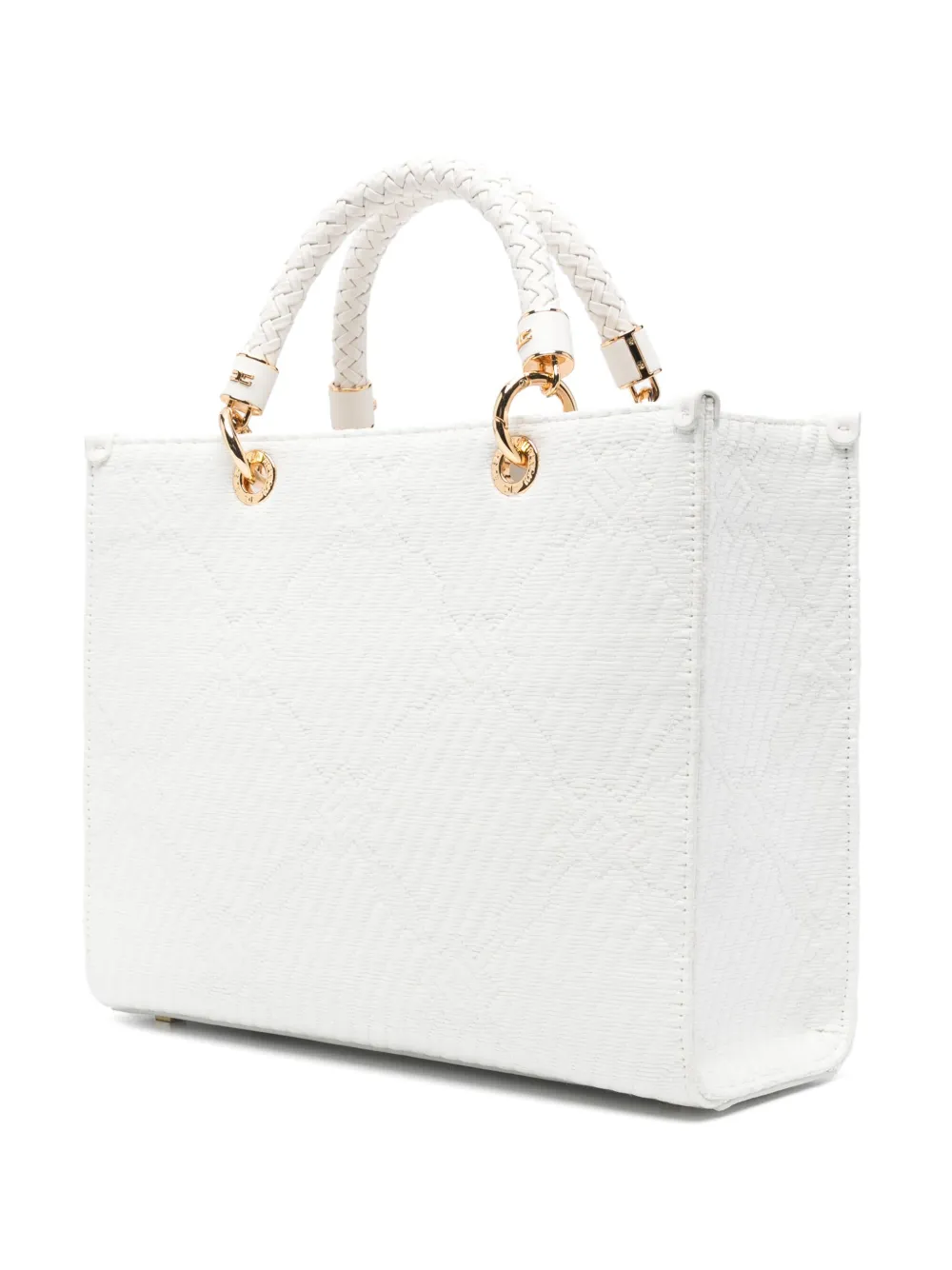 Elisabetta Franchi Patterned-jacquard Tote Bag In White