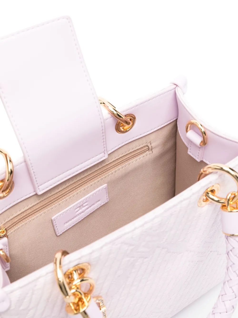 ELISABETTA FRANCHI PATTERNED-JACQUARD TOTE BAG