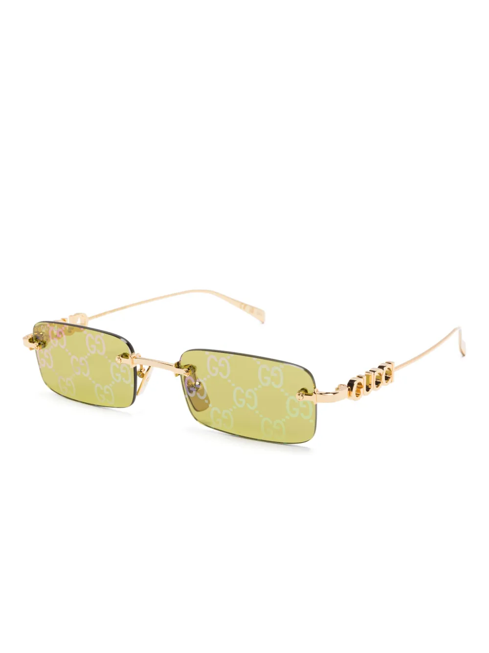 Gucci Eyewear Zonnebril met randloze montuur - Goud