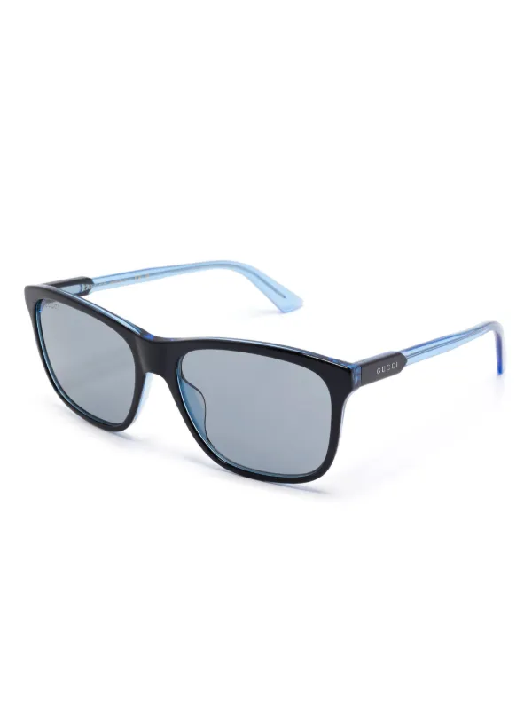 Gucci Eyewear スクエアフレーム サングラス | ブルー | FARFETCH JP