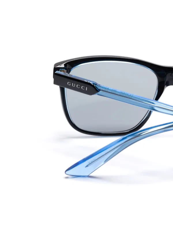 GUCCI サングラス ブルーフレーム Gucci Eyewear スクエアフレーム サングラス | ブルー | FARFETCH JP