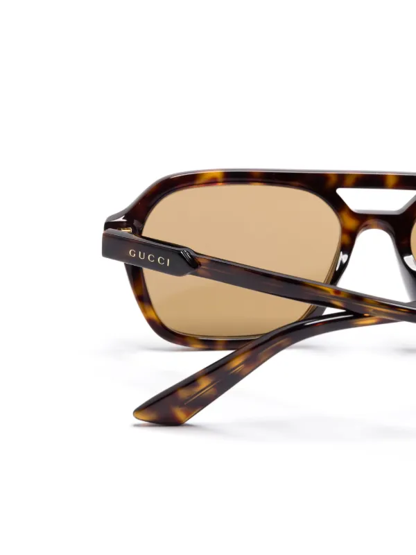 Gucci Eyewear パイロット サングラス | ブラウン | FARFETCH JP