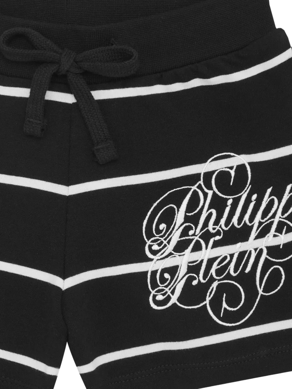 Philipp Plein Gestreepte shorts Zwart
