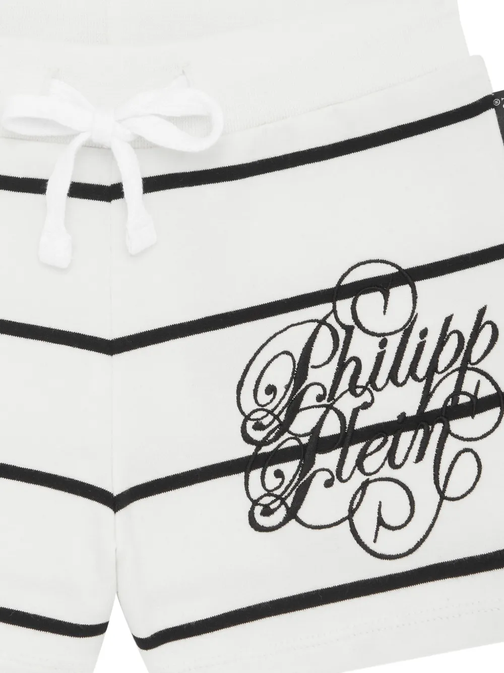 Shop Philipp Plein Ribbed Jogging Shorts In ホワイト