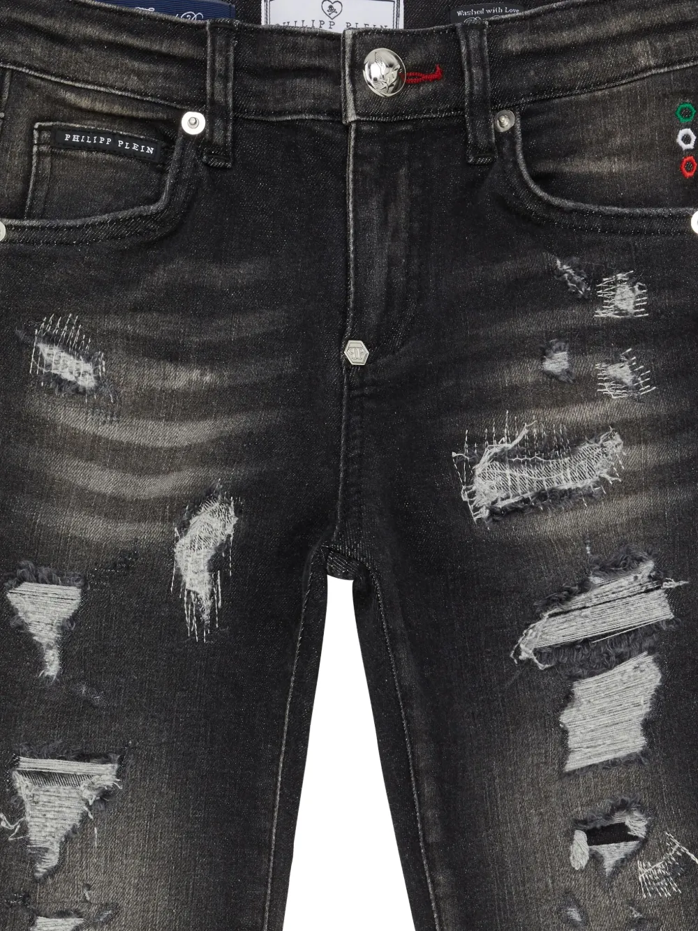 Philipp Plein Super straight jeans Zwart
