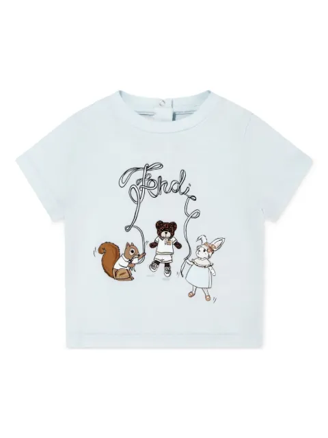 Fendi Kids Camiseta com bordado