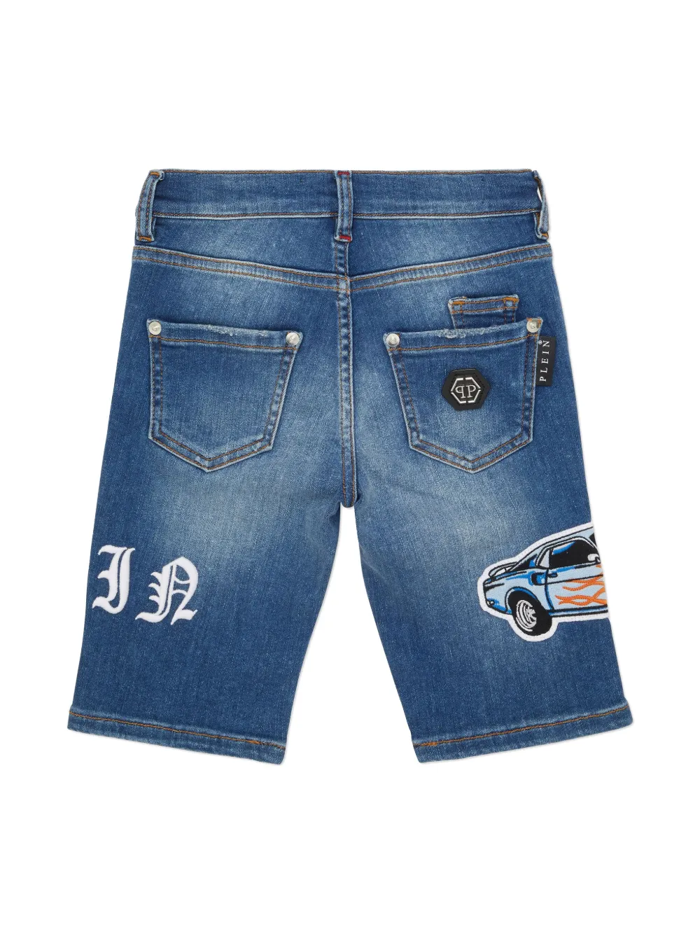 Philipp Plein Formentera Cars Racing spijkershorts Blauw