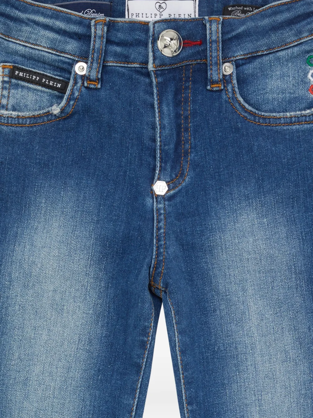 Philipp Plein Italic Plein skinny jeans Blauw