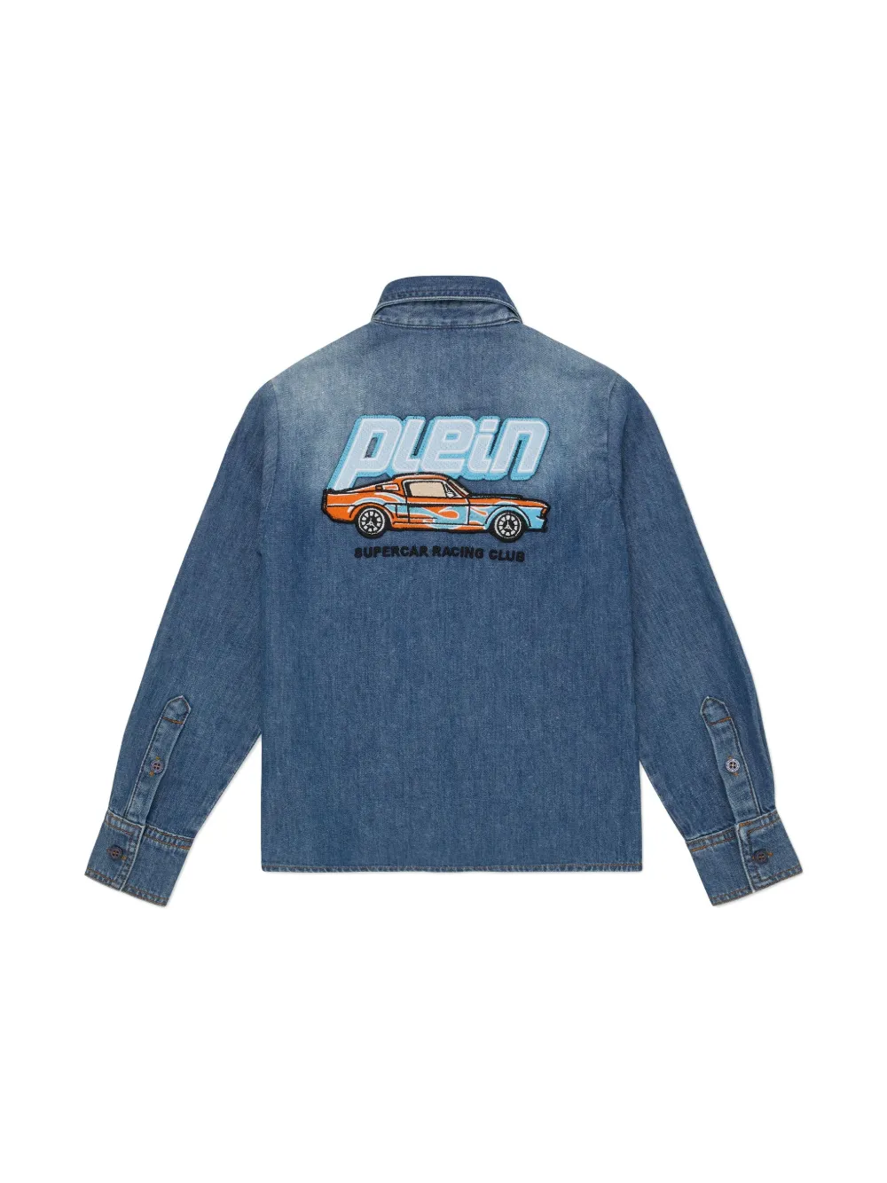 Philipp Plein Cars Racing denim shirt - Blauw