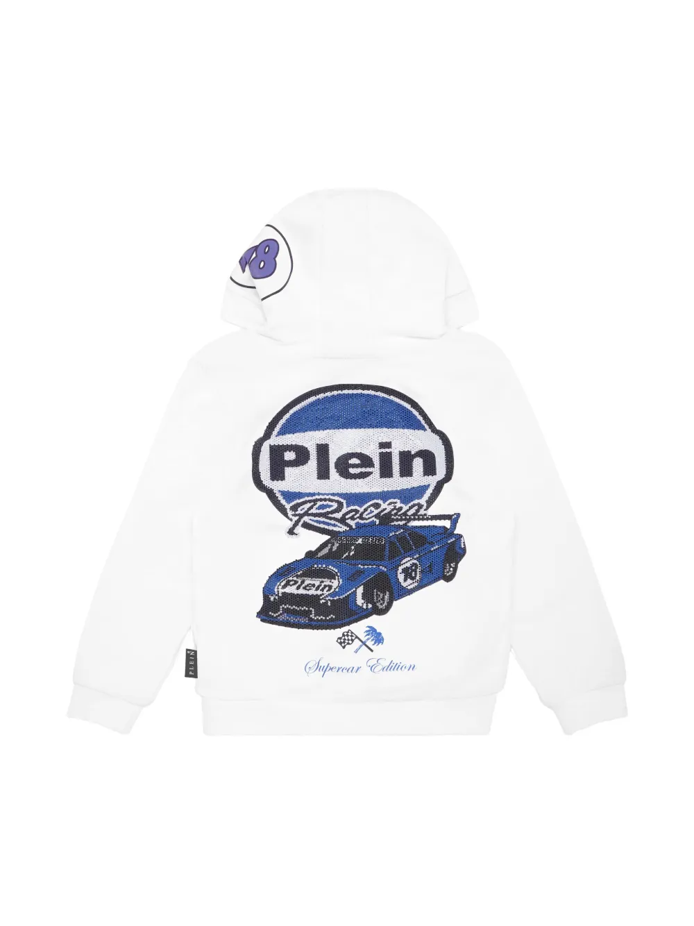 Philipp Plein Strass Cars Racing hoodie - Wit