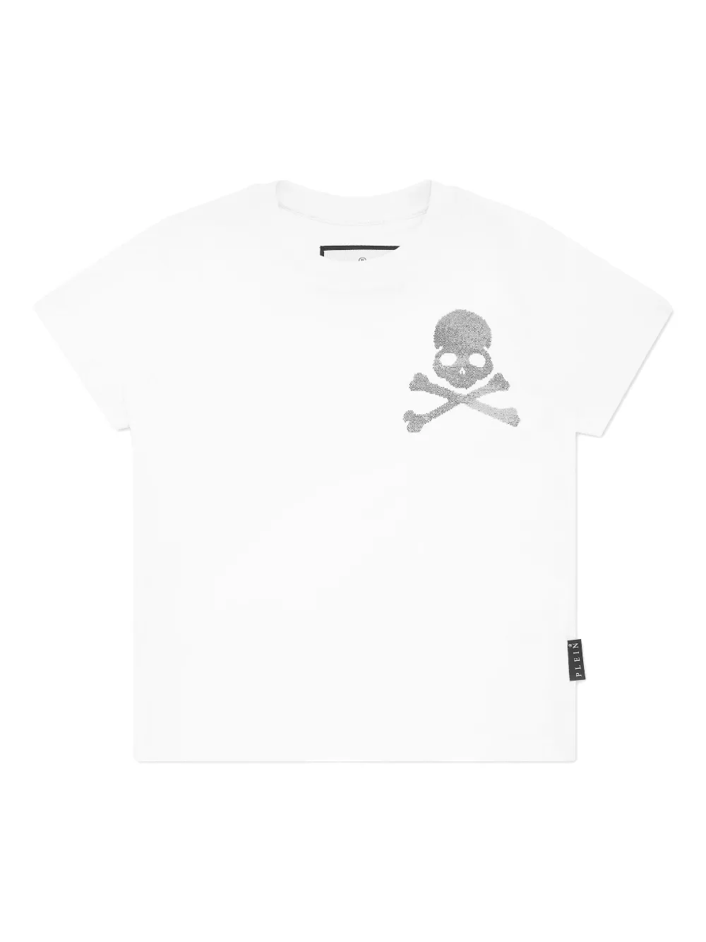 Philipp Plein Strass Skull&Bones T-shirt Wit