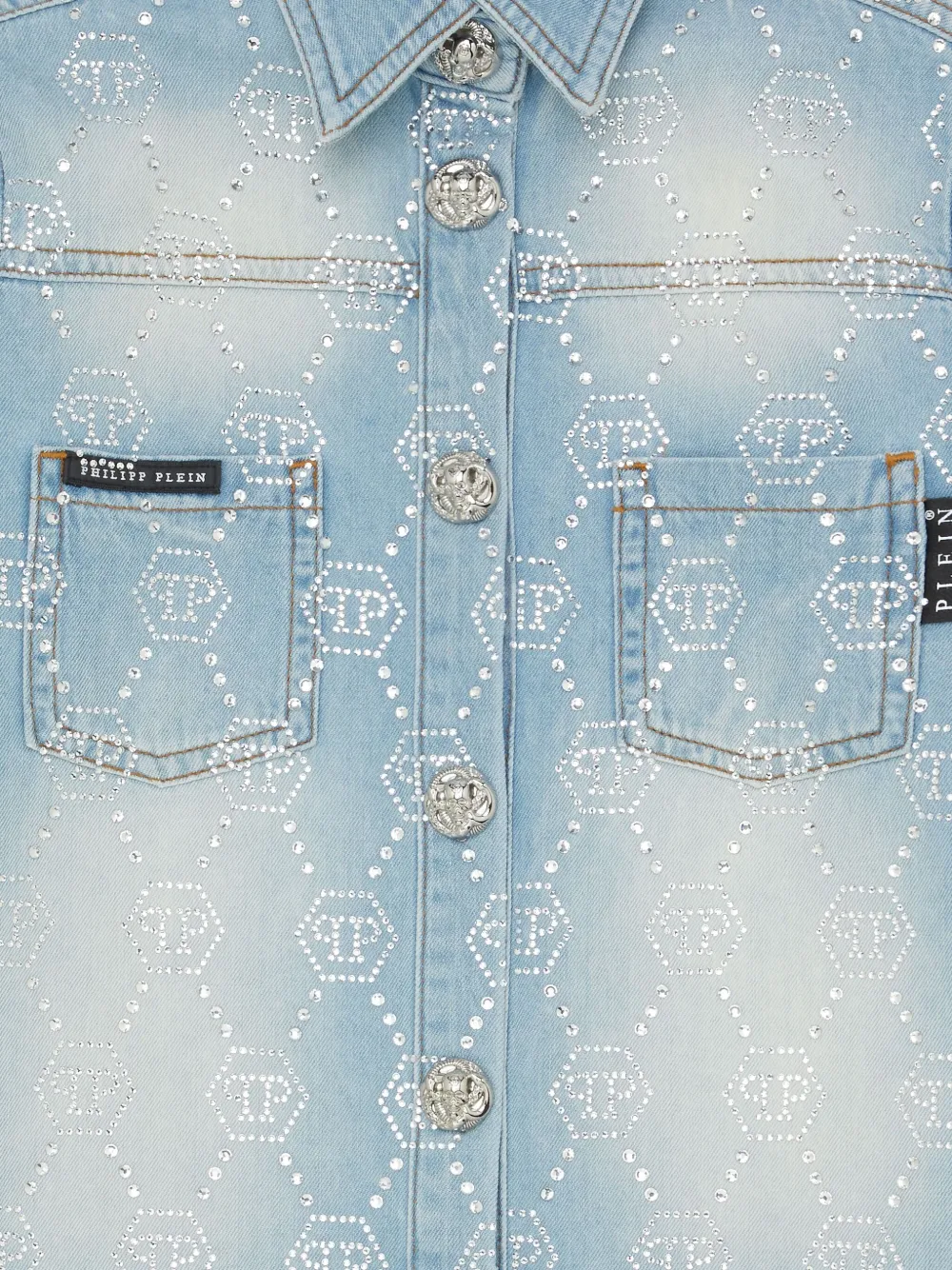 Philipp Plein Spijkerjack met monogram Blauw