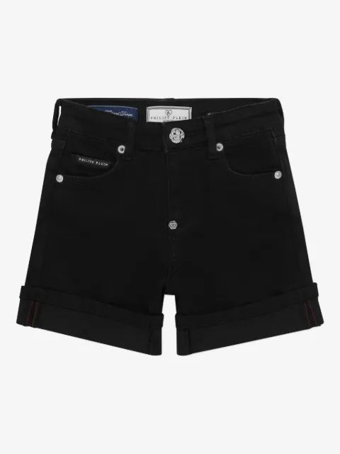 Philipp Plein Junior Cuff denim shorts