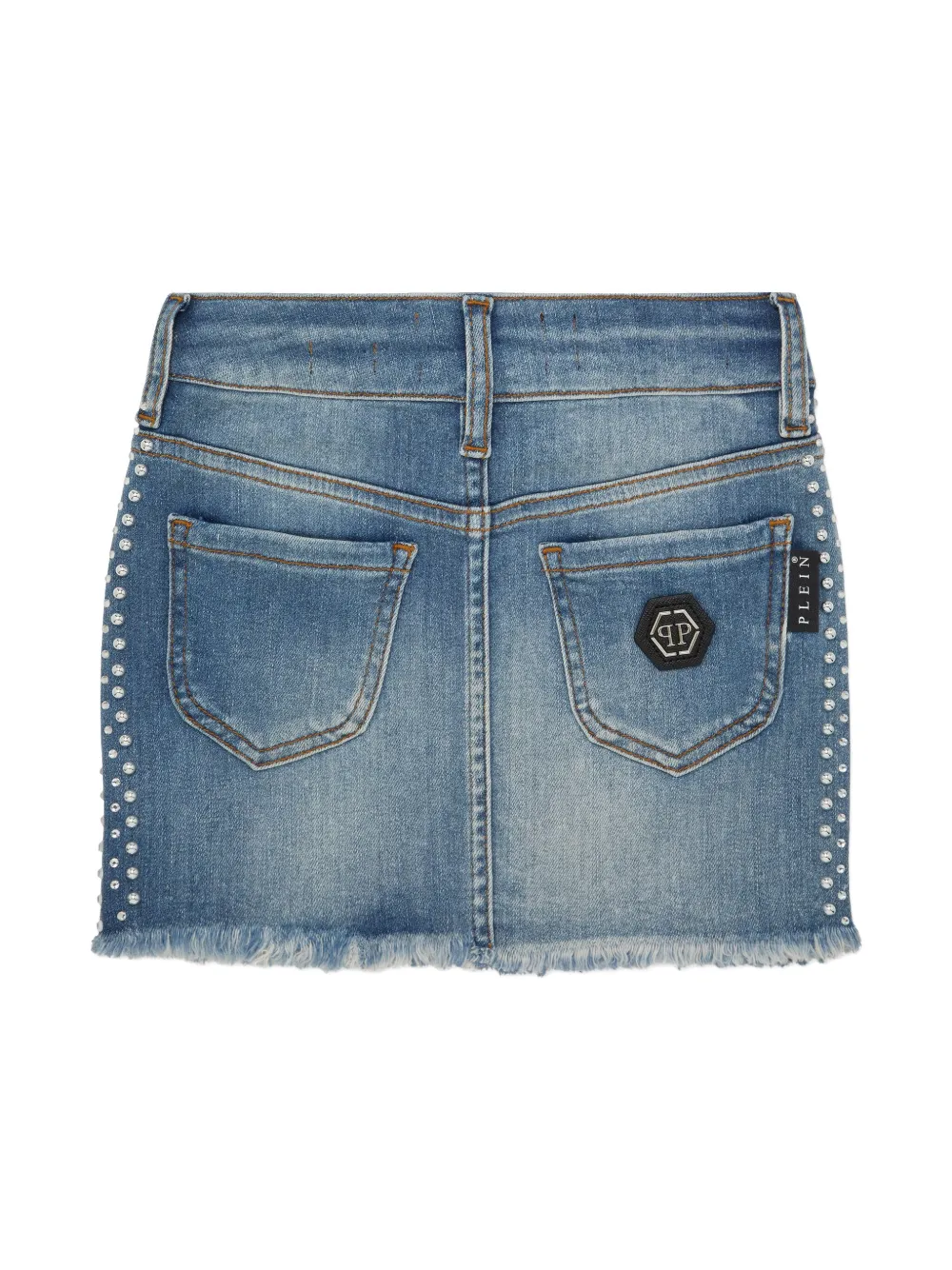 Philipp Plein crystal-embellished skirt - Blauw