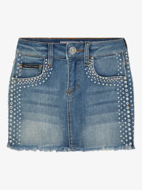 Philipp Plein Junior crystal-embellished skirt