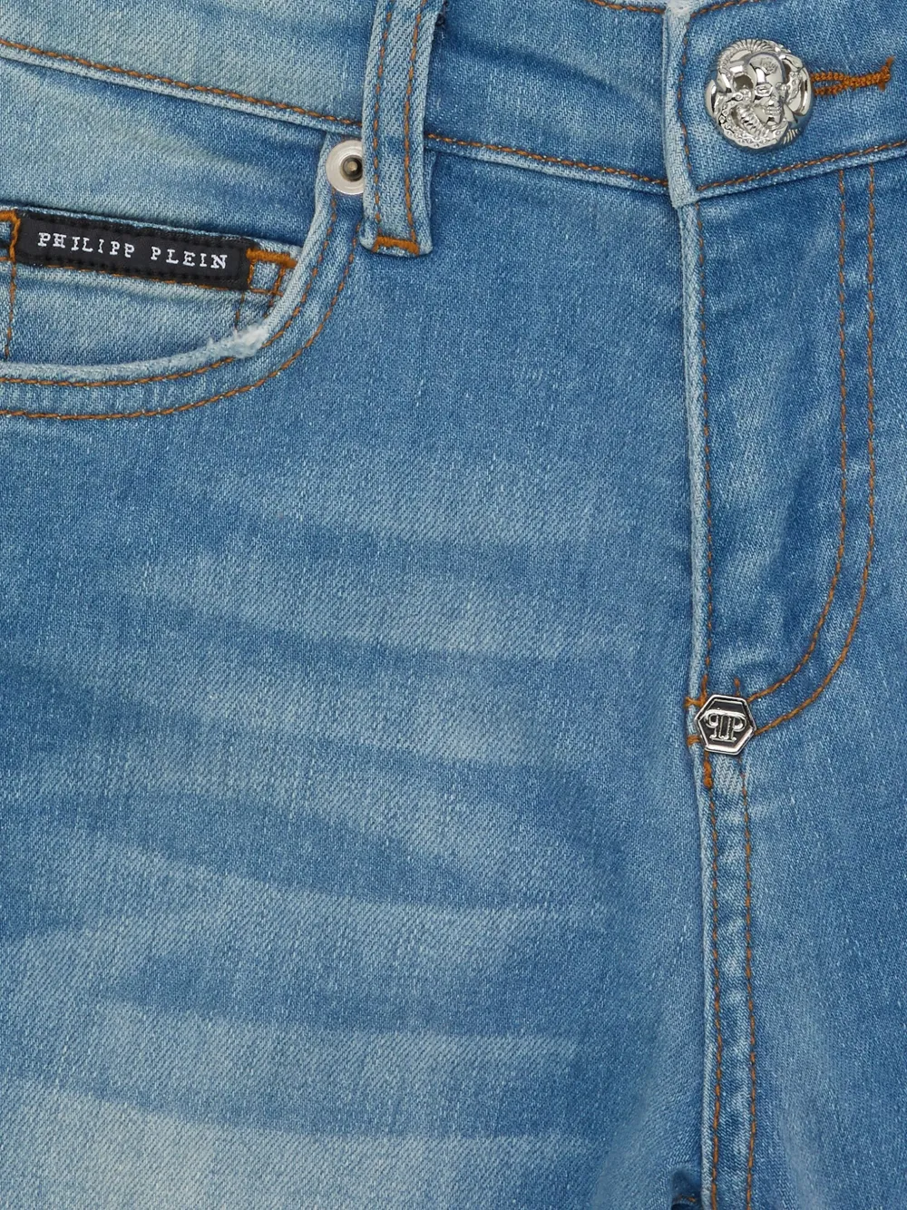 Philipp Plein Shorts met logopatch Blauw