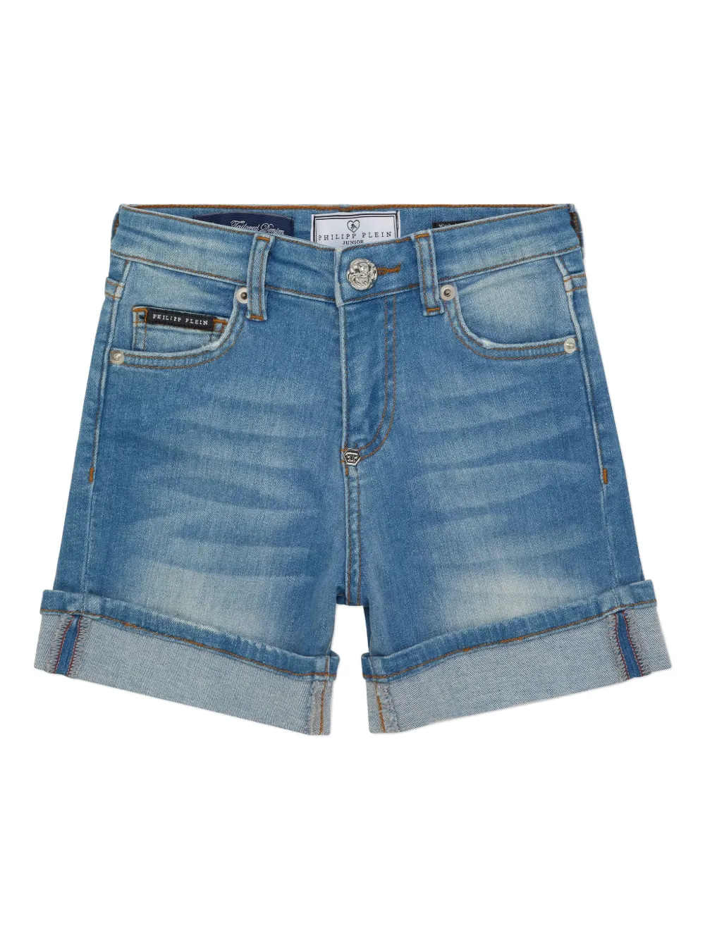 Philipp Plein Shorts met logopatch Blauw