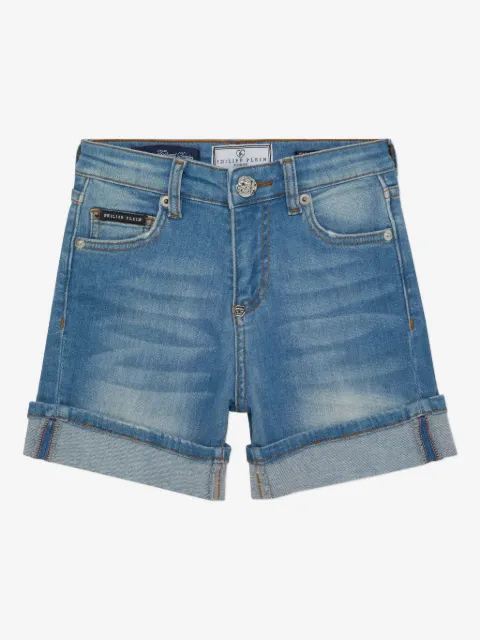 Philipp Plein Junior logo-patch shorts