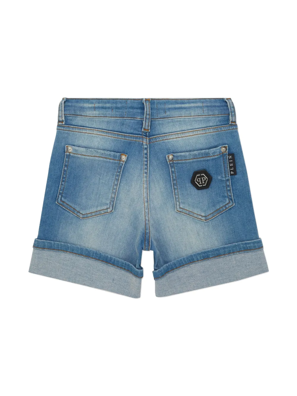 Philipp Plein logo-patch shorts - Blauw