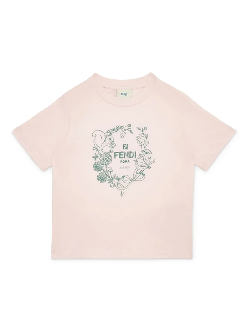 Fendi Kids T-shirt met logo Roze