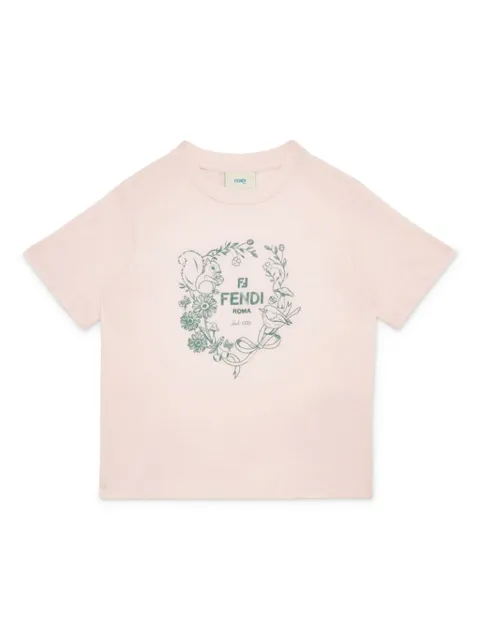 Fendi Kids تيشيرت بشعار الماركة