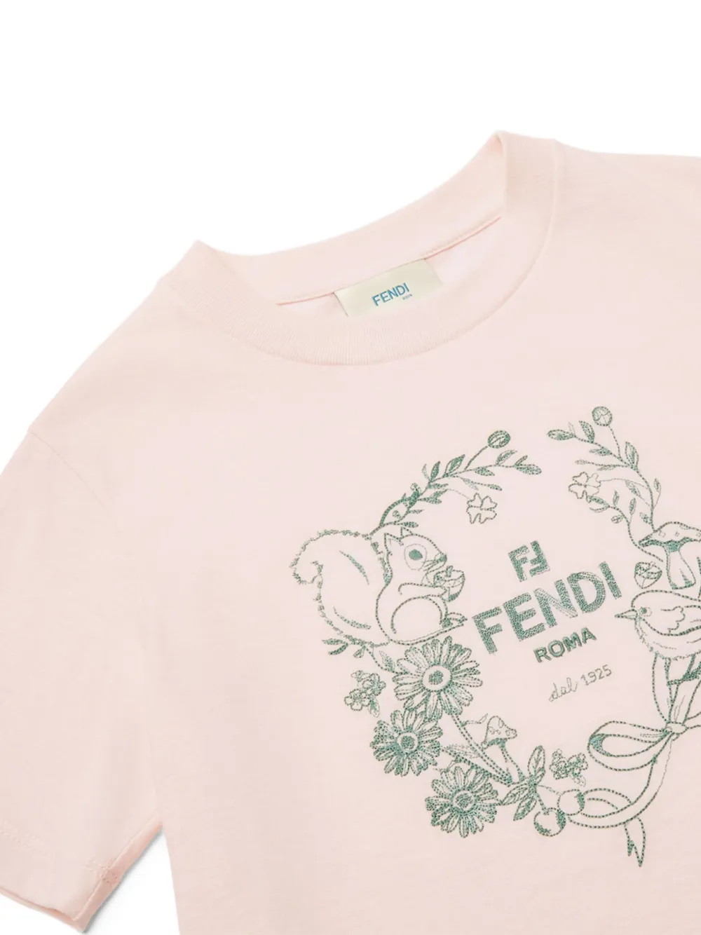 Fendi Kids T-shirt met logo Roze