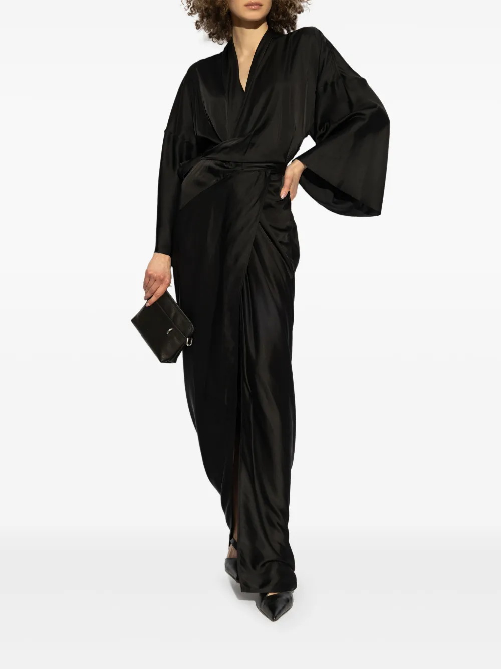 Rick Owens wrap gown - Zwart