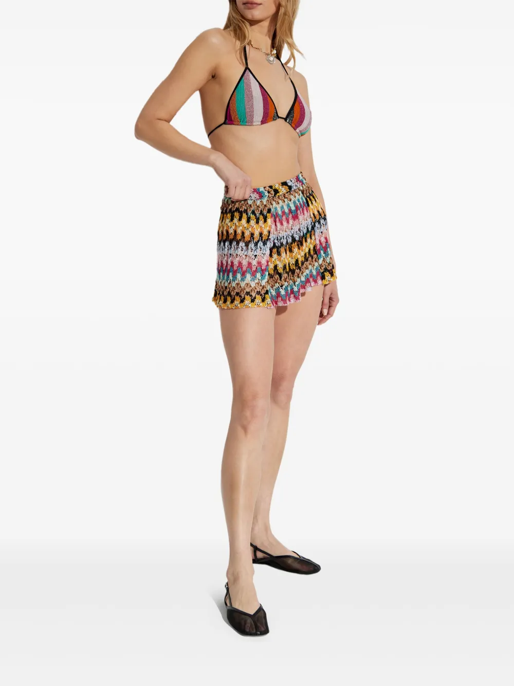 Missoni zigzag-print shorts - Oranje