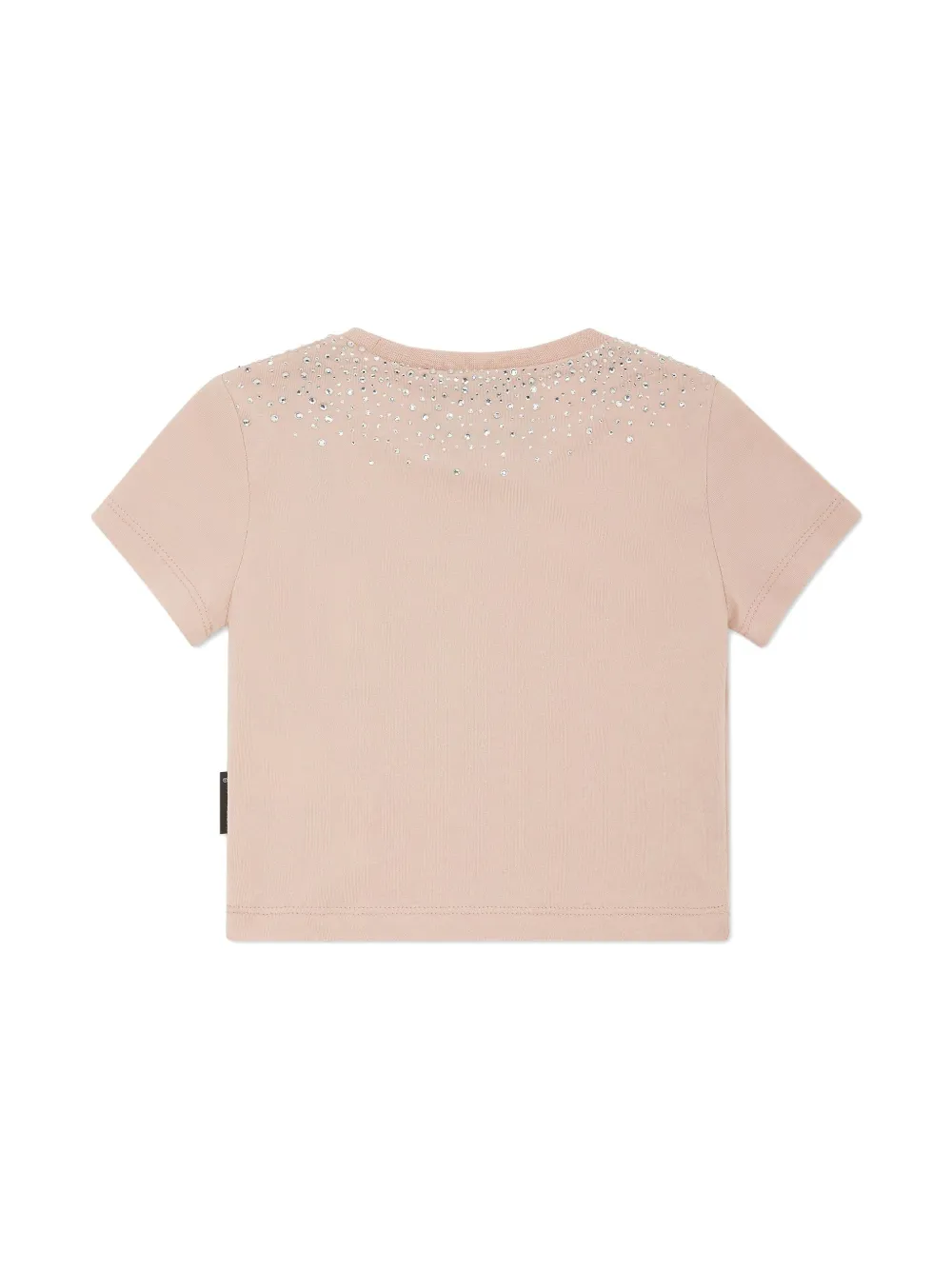 Philipp Plein Strass Hexagon cropped T-shirt - Roze